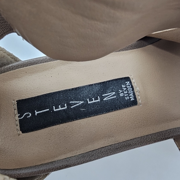 Steven by Steve Madden Womens Keanna Wedge Sandal Strappy Zip Up Brown Size 6.5M - Picture 9 of 12